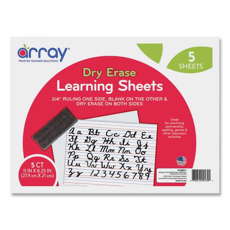 PACON CORPORATION GoWrite! Dry Erase Learning Boards, 8.25" x 11", White Surface, 5/Pack (PACLB8511) thumbnail 2