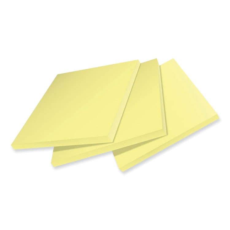 3M/COMMERCIAL TAPE DIV. 100% Recycled Paper Super Sticky Notes, 3" x 3", Canary Yelow, 70 Sheets/Pad, 12 Pads/Pack (MMM654R12SSCY) thumbnail 3