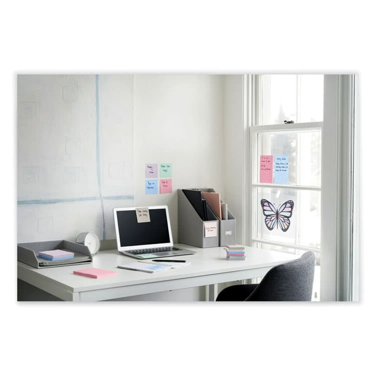 3M/COMMERCIAL TAPE DIV. 100% Recycled Paper Super Sticky Notes, 3" x 3", Wanderlust Pastels, 70 Sheets/Pad, 6 Pads/Pack (MMMR330R6SSNRP) thumbnail 4