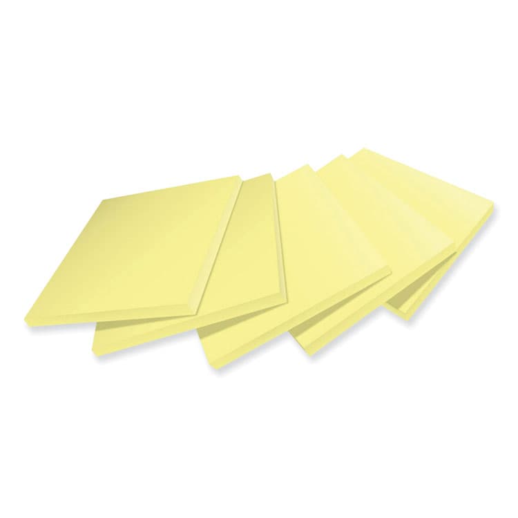 3M/COMMERCIAL TAPE DIV. 100% Recycled Paper Super Sticky Notes, 3" x 3", Canary Yellow, 70 Sheets/Pad, 5 Pads/Pack (MMM654R5SSCY) thumbnail 2