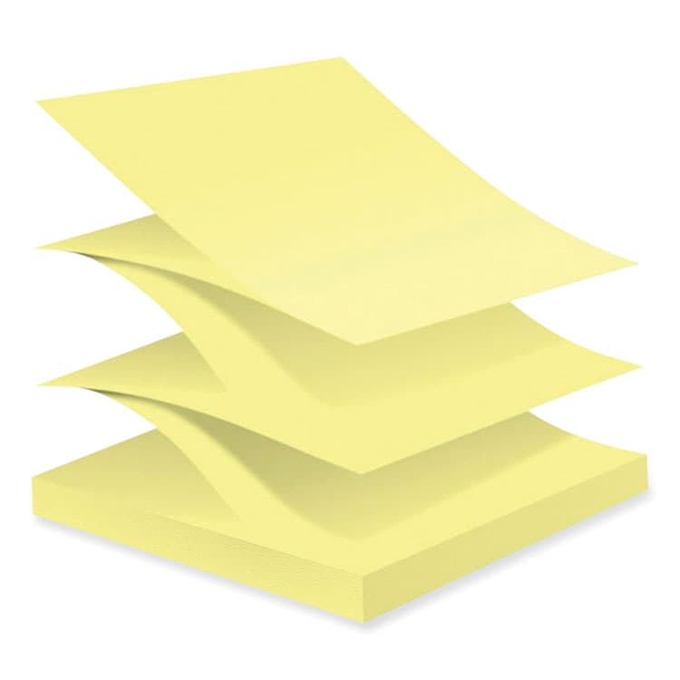 3M/COMMERCIAL TAPE DIV. 100% Recycled Paper Super Sticky Notes, 3" x 3", Canary Yellow, 70 Sheets/Pad, 6 Pads/Pack (MMMR330R6SSCY) thumbnail 3