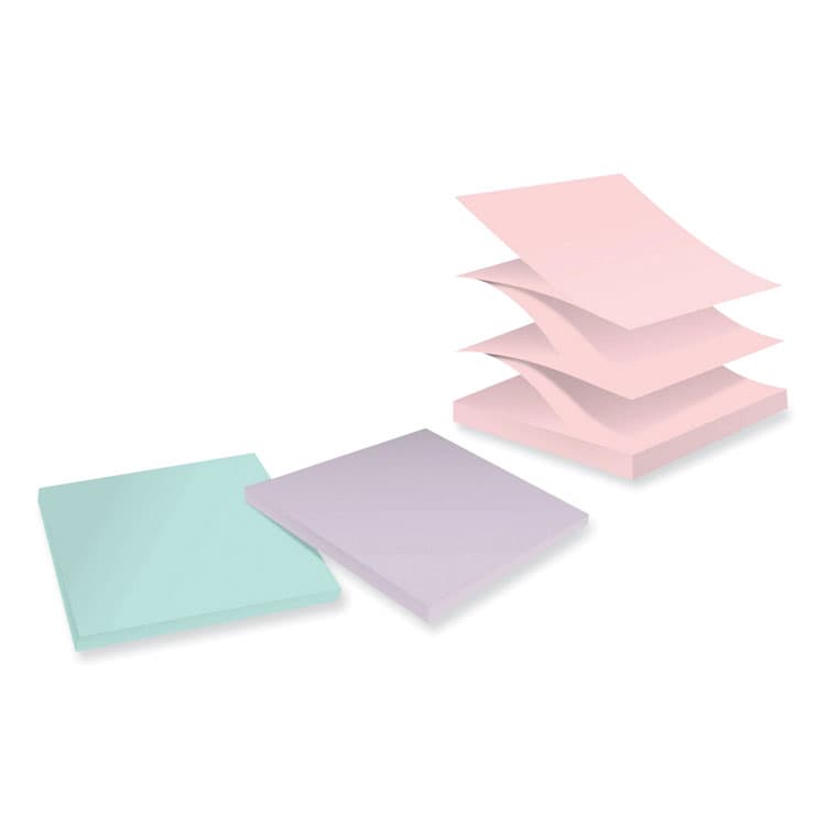 3M/COMMERCIAL TAPE DIV. 100% Recycled Paper Super Sticky Notes, 3" x 3", Wanderlust Pastels, 70 Sheets/Pad, 6 Pads/Pack (MMMR330R6SSNRP) thumbnail 3