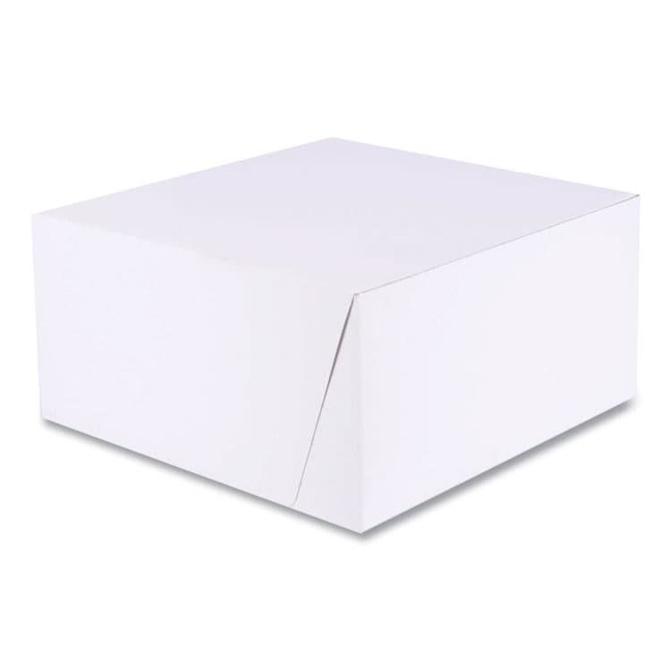SOUTHERN CHAMPION TRAY White One-Piece Non-Window Bakery Boxes, Standard, 10 x 10 x 5, White/Brown, Paper, 100/Bundle (SCH1576)
