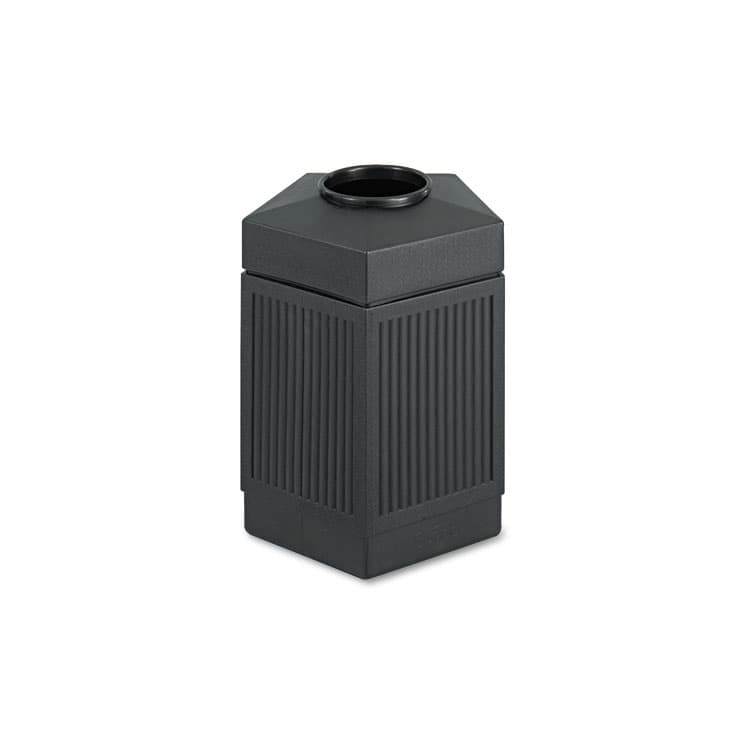 SAFCO PRODUCTS Canmeleon Indoor/Outdoor Pentagon Receptacle, 45 gal, Polyethylene, Black (SAF9486BL)