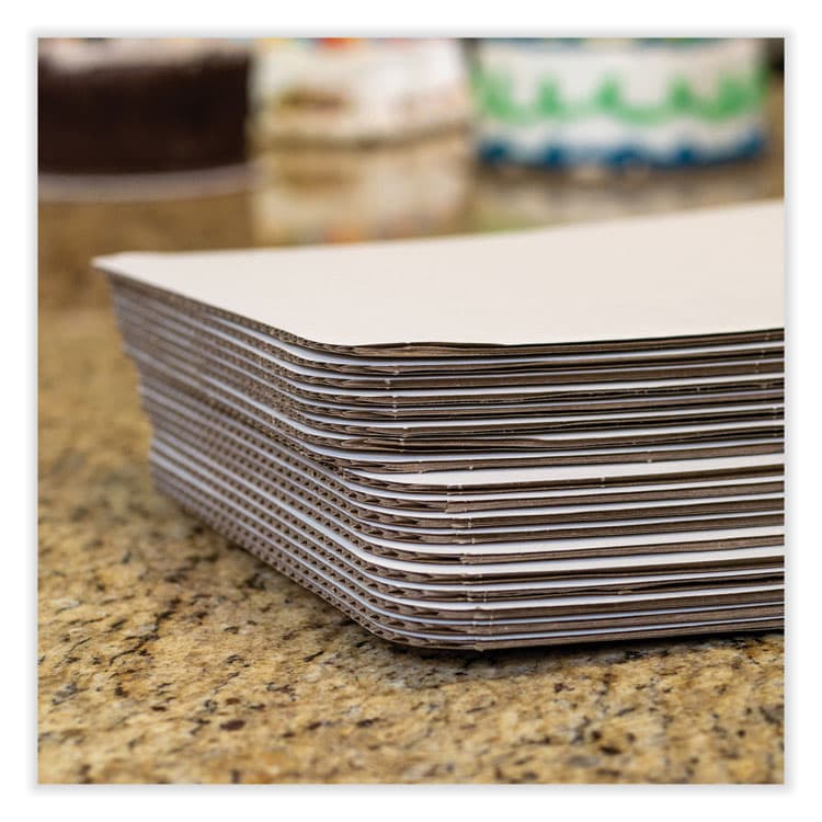 SOUTHERN CHAMPION TRAY Bakery Bright White Cake Pad, Double Wall Pad, 19 x 14 x 0.31, White, Paper, 50/Carton (SCH1154) thumbnail 3