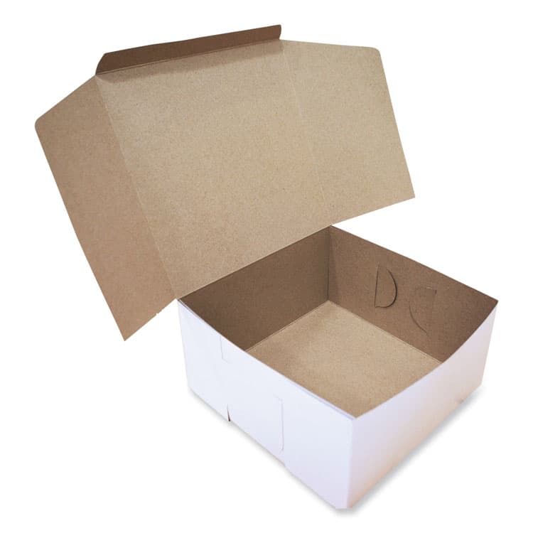 SOUTHERN CHAMPION TRAY White One-Piece Non-Window Bakery Boxes, Standard, 10 x 10 x 5, White/Brown, Paper, 100/Bundle (SCH1576) thumbnail 2
