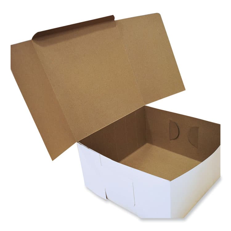SOUTHERN CHAMPION TRAY White One-Piece Non-Window Bakery Boxes, Standard, 12 x 12 x 6, White/Brown, Paper, 50/Bundle (SCH1589) thumbnail 2
