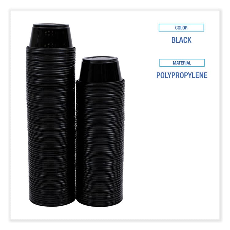BOARDWALK Souffle/Portion Cups, 2 oz, Plastic, Black, 125/Sleeve, 20 Sleeves/Carton (BWKPRTN2BL) thumbnail 3