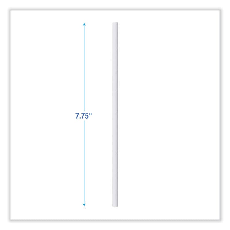 BOARDWALK Individually Wrapped Paper Straws, 7.75 x 0.25, White, 3,200/Carton (BWKPPRSTRWWR) thumbnail 2