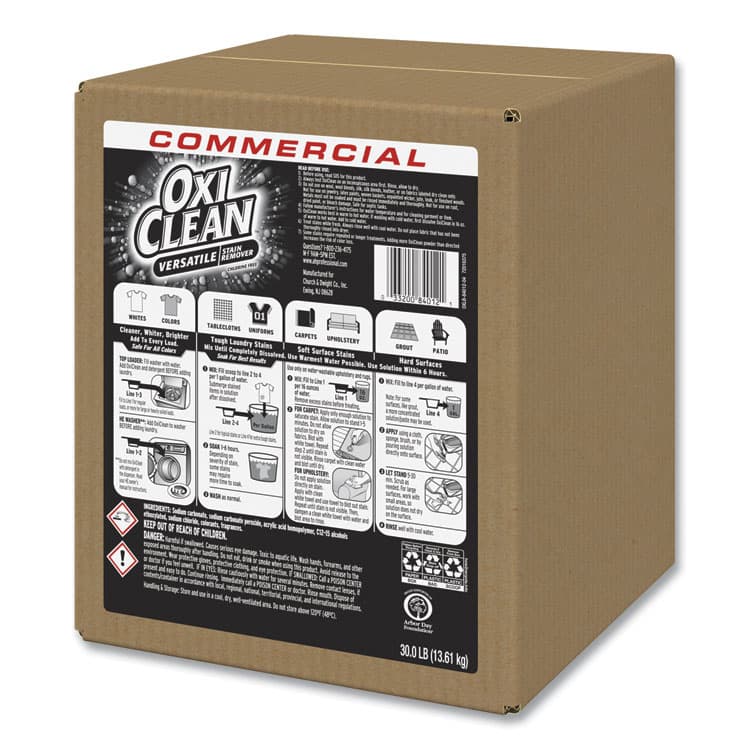 CHURCH & DWIGHT CO., Stain Remover, Regular Scent, 30 lb Box (CDC3320084012) thumbnail 2