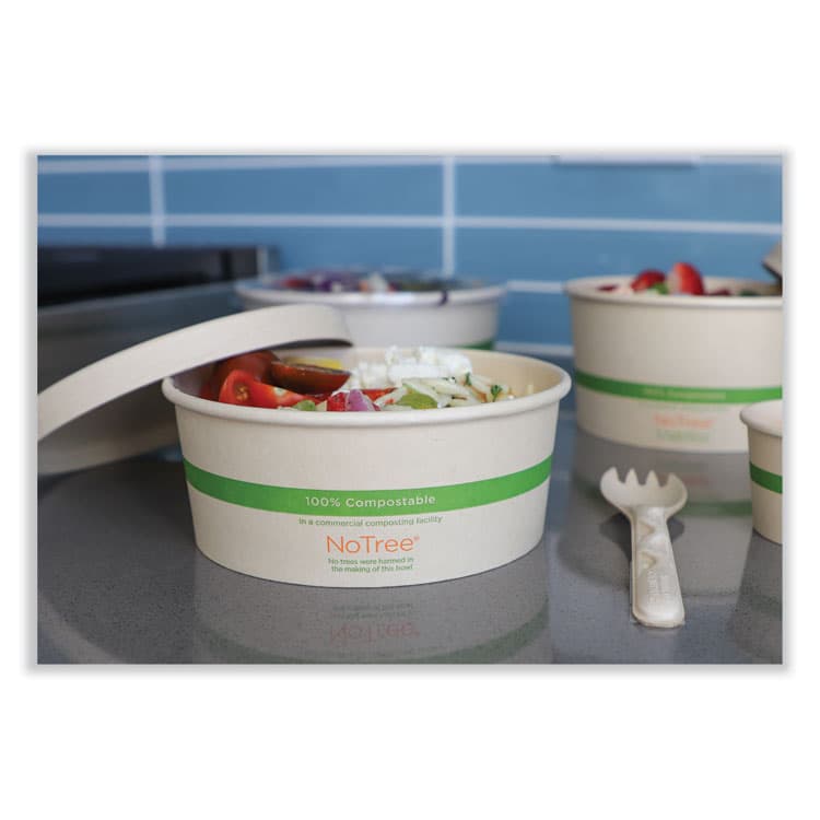 WORLD CENTRIC No Tree Wide Paper Bowls, 24 oz, 5.9" Diameter x 2.4" h, Natural, Sugarcane, 300/Carton (WORBONT24W) thumbnail 3