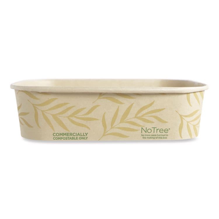 WORLD CENTRIC No Tree Rectangular Containers, 16 oz, 4.7 x 6.8 x 1.6, Natural, Sugarcane, 300/Carton (WORCTNT16)