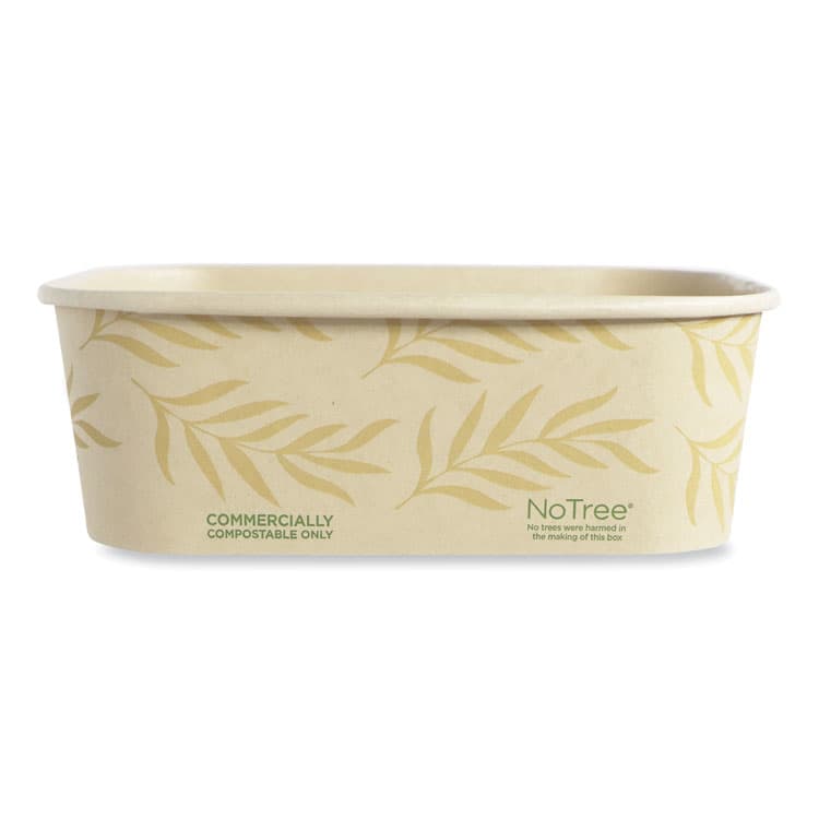 WORLD CENTRIC No Tree Rectangular Containers, 24 oz, 4.7 x 6.8 x 2.3, Natural, Sugarcane, 300/Carton (WORCTNT24)