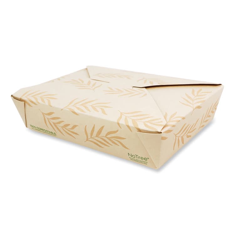 WORLD CENTRIC No Tree Folded Takeout Containers, 50 oz, 6.2 x 8.5 x 1.85, Natural, Sugarcane, 200/Carton (WORTONT2)