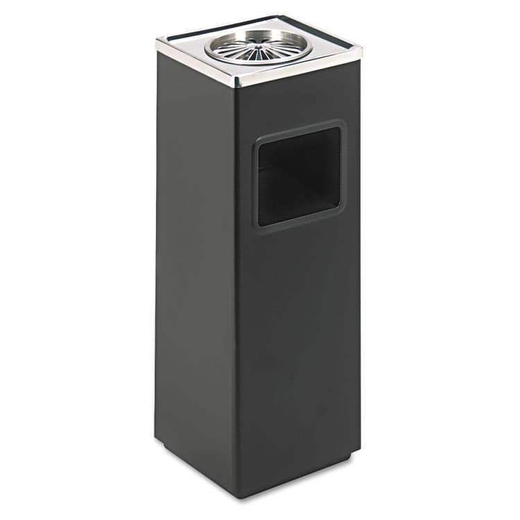 SAFCO PRODUCTS Square Ash 'N' Trash Sandless Urn, 3 gal, Stainless Steel, Black (SAF9696BL) thumbnail 2