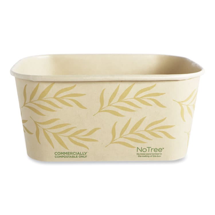 WORLD CENTRIC No Tree Rectangular Containers, 32 oz, 4.7 x 6.8 x 3, Natural, Sugarcane, 300/Carton (WORCTNT32)