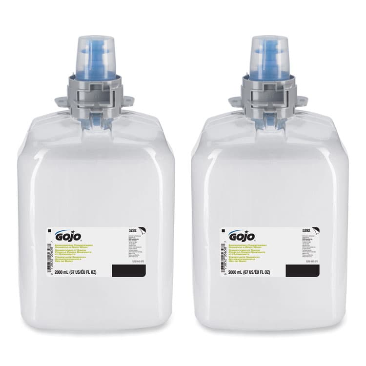 GO-JO INDUSTRIES Invigorating 3-in-1 Shampoo and Body Wash, Botanical Scent, 2,000 mL, 2/Carton (GOJ529202) thumbnail 2