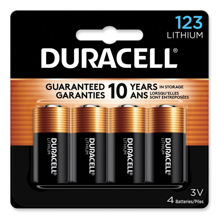 DURACELL PRODUCTS COMPANY Specialty High-Power Lithium Batteries, 123, 3 V, 4/Pack (DURDL123AB4PK)