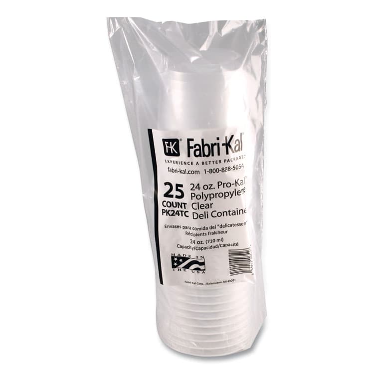 FABRI-KAL Microwavable Deli Containers, 24 oz, 4.6" Diameter x 4.1" h, Clear, Plastic, 500/Carton (FABPK24TC) thumbnail 4