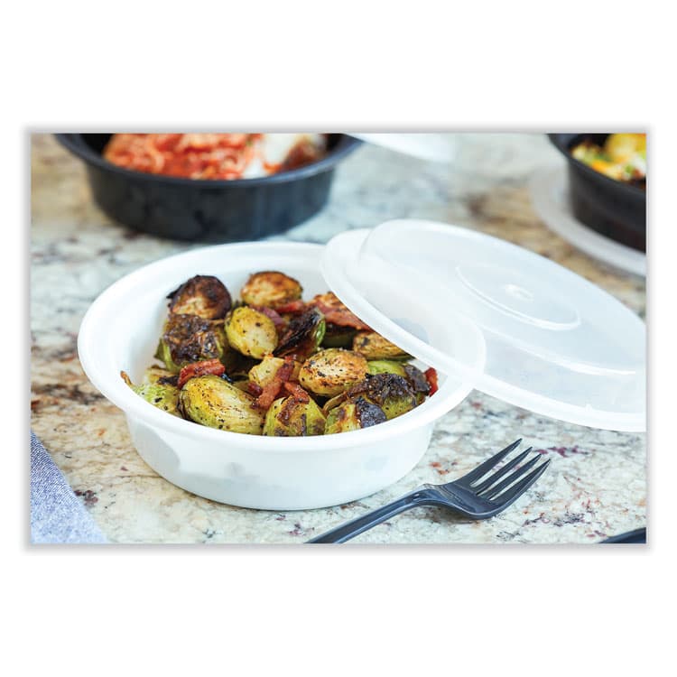 PACTIV EVERGREEN CORPORATION Newspring VERSAtainer Microwavable Containers, Round, 32 oz, 7 x 7 x 2.8, White/Clear, Plastic, 150/Carton (PCTNC729) thumbnail 3