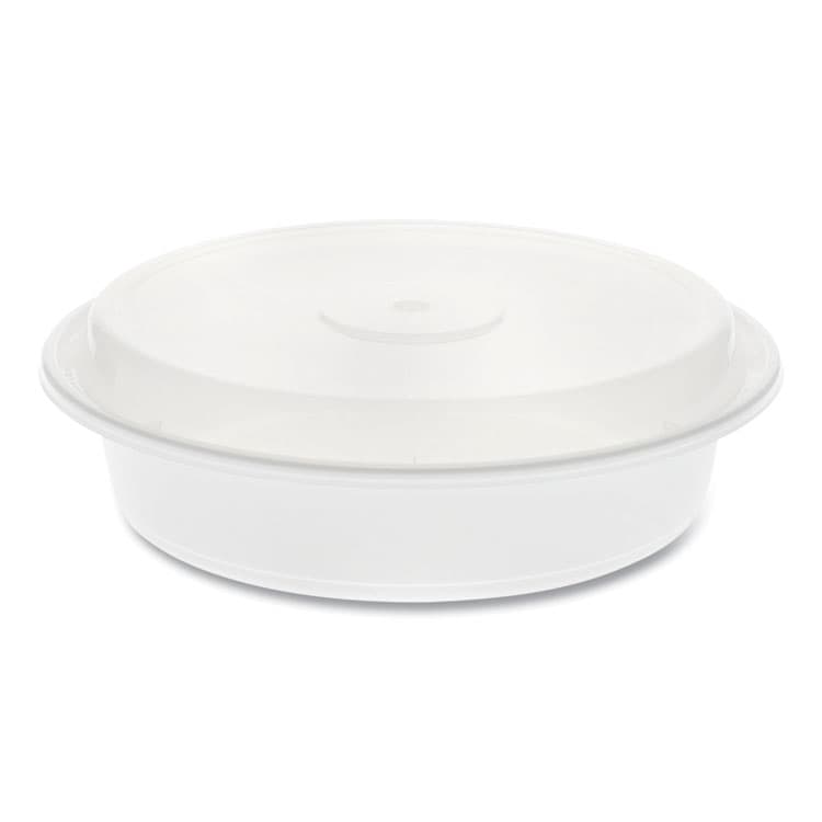 PACTIV EVERGREEN CORPORATION Newspring VERSAtainer Microwavable Containers, Round, 35 oz, 8 x 8 x 2.5, White/Clear, Plastic, 150/Carton (PCTNC737)