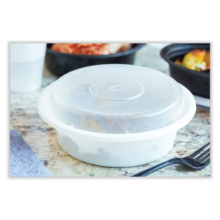 PACTIV EVERGREEN CORPORATION Newspring VERSAtainer Microwavable Containers, Round, 32 oz, 7 x 7 x 2.8, White/Clear, Plastic, 150/Carton (PCTNC729) thumbnail 4