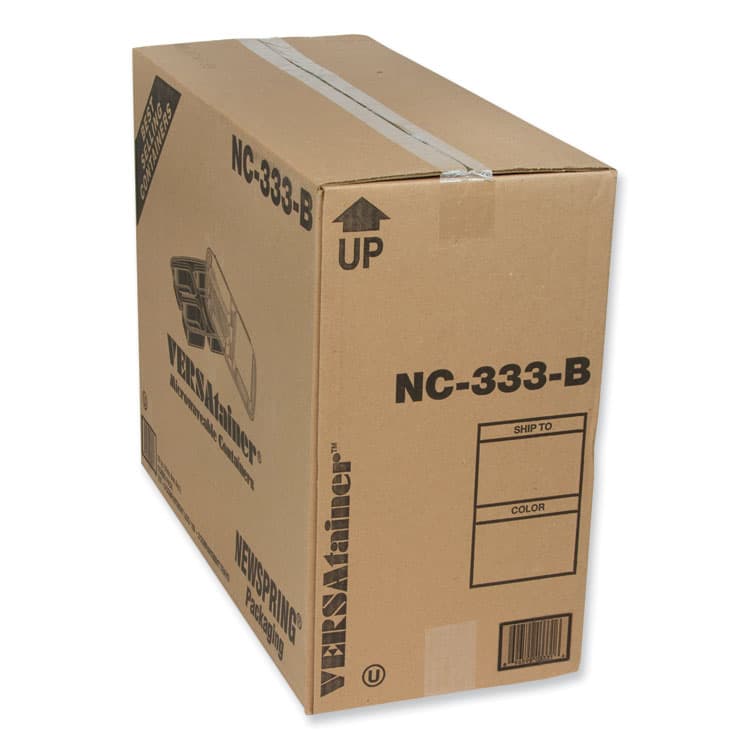 PACTIV EVERGREEN CORPORATION Newspring DELItainer Microwavable Container, 32 oz, 7.57 x 9.9 x 2.1, Black/Clear, Plastic, 150/Carton (PCTNC333B) thumbnail 4