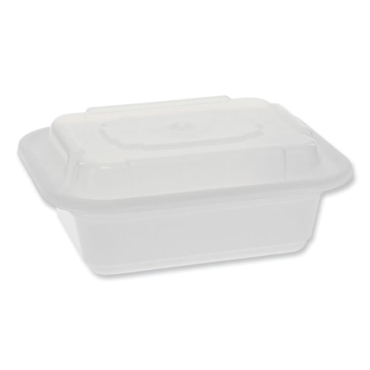 PACTIV EVERGREEN CORPORATION Newspring VERSAtainer Microwavable Containers, Rectangular, 12 oz, 5.8 x 4.6 x 2.3, White/Clear, Plastic, 150/Carton (PCTNC818)