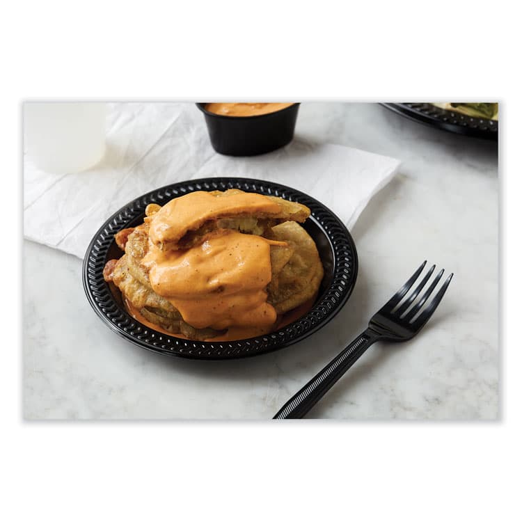 PACTIV EVERGREEN CORPORATION Meadoware Impact Plastic Dinnerware, Plate, 6" dia, Black, 1,000/Carton (PCTYMI6E) thumbnail 3