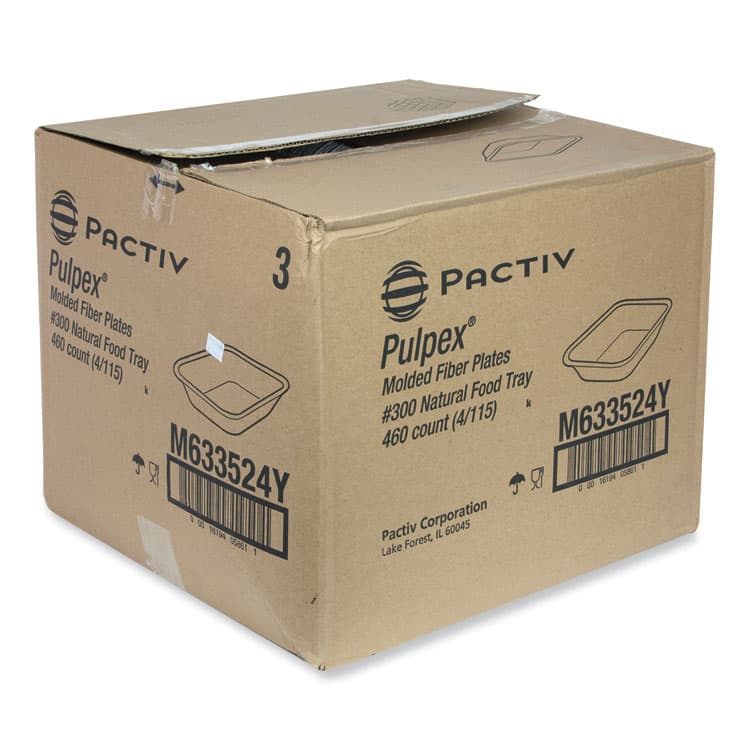 PACTIV EVERGREEN CORPORATION EarthChoice Pulpex Steep Wall Food Tray, 9.1 x 6.9 x 1.75, Natural, Paper, 460/Carton (PCTM633524Y) thumbnail 2