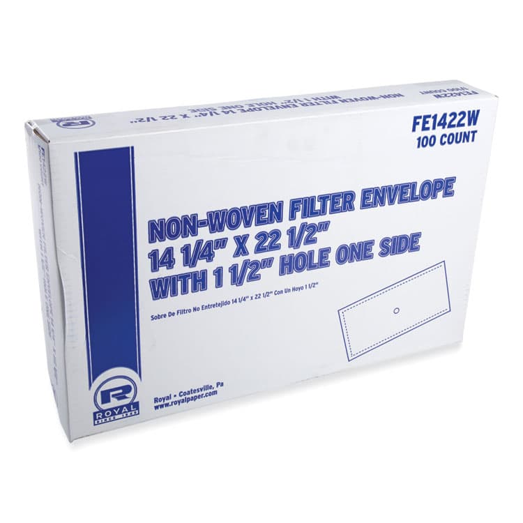 AMERCAREROYAL Filter Envelope, Fry Oil, 14" x 22.25" with 1.5" Hole, 100/Carton (RPPFE1422W)