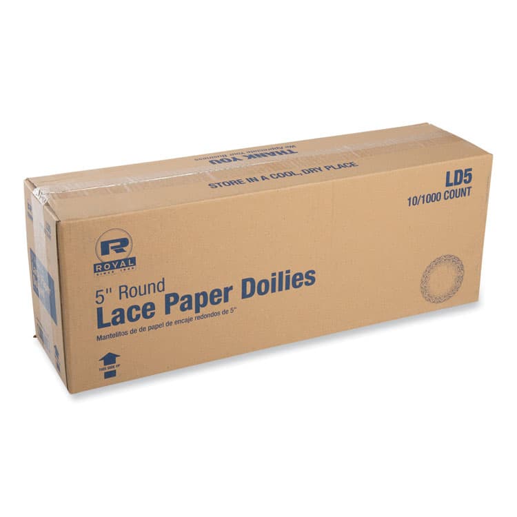 AMERCAREROYAL Lace Doilies, Round, 5", White, 10,000/Carton (RPPLD5)