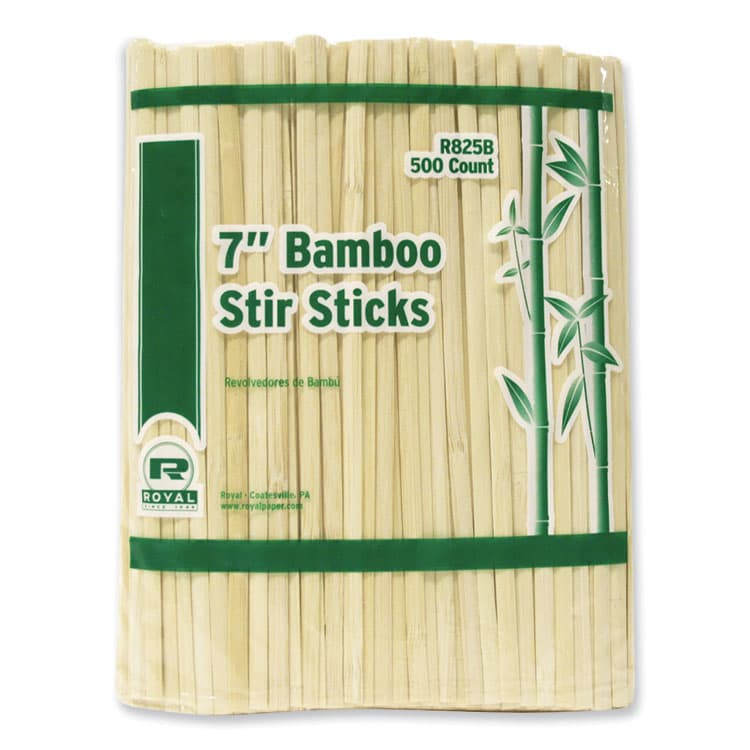 AMERCAREROYAL Bamboo Stir Sticks, 7", 5,000/Carton (RPPR825B) thumbnail 2