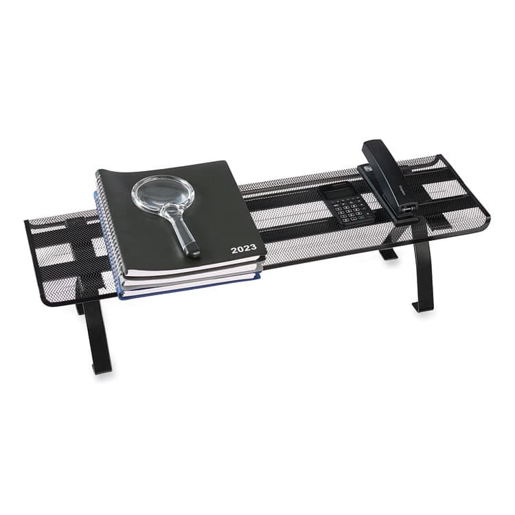 UNIVERSAL OFFICE PRODUCTS Mesh Off-Desk Shelf, 26.13 x 7 x 7, Black (UNV20009) thumbnail 2