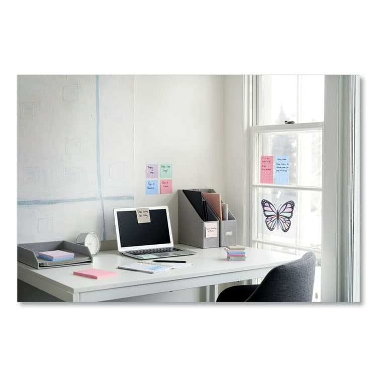 3M/COMMERCIAL TAPE DIV. 100% Recycled Paper Super Sticky Notes, 3" x 3", Wanderlust Pastels, 70 Sheets/Pad, 24 Pads/Pack (MMM654R24SSNRP) thumbnail 4