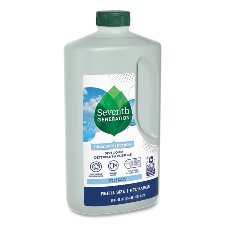 SEVENTH GENERATION Natural Dishwashing Liquid, Free and Clear, 50 oz Bottle, 3/Carton (SEV22724CT) thumbnail 2