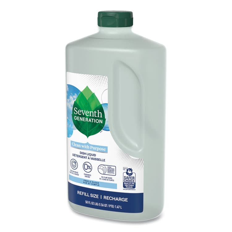 SEVENTH GENERATION Natural Dishwashing Liquid, Free and Clear, 50 oz Bottle, 3/Carton (SEV22724CT) thumbnail 3