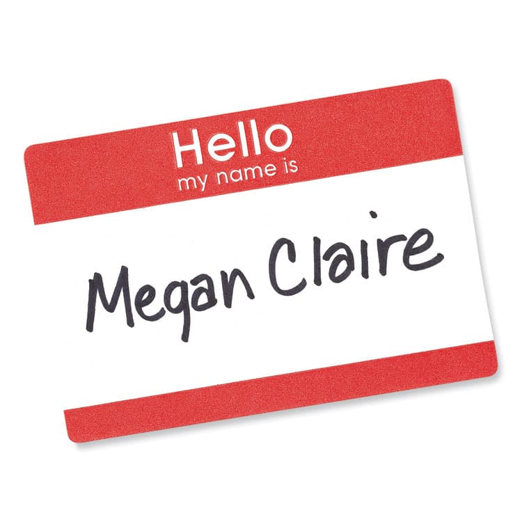 AVERY PRODUCTS CORPORATION Printable Self-Adhesive Name Badges, 2 1/3 x 3 3/8, Red "Hello", 100/Pack (AVE5140) thumbnail 2