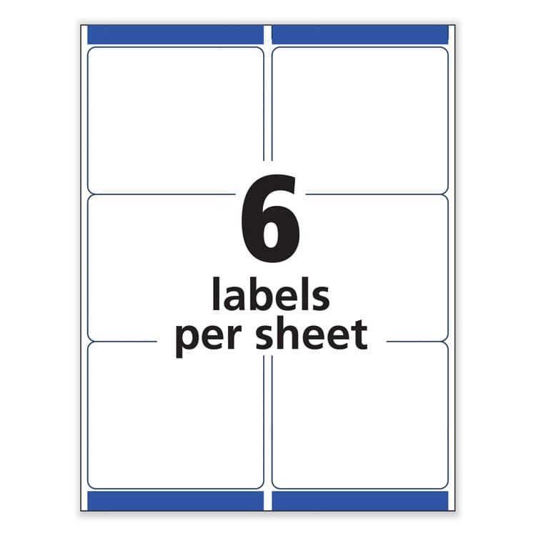 AVERY PRODUCTS CORPORATION Removable Multi-Use Labels, Inkjet/Laser Printers, 3.33 x 4, White, 6/Sheet, 25 Sheets/Pack (AVE6464) thumbnail 3