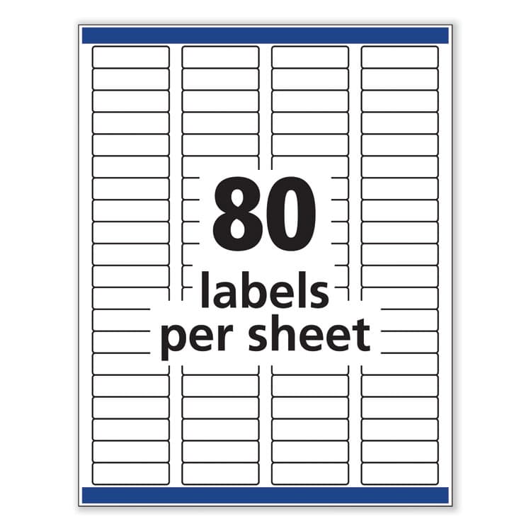 AVERY PRODUCTS CORPORATION Removable Multi-Use Labels, Inkjet/Laser Printers, 0.5 x 1.75, White, 80/Sheet, 25 Sheets/Pack (AVE6467) thumbnail 3