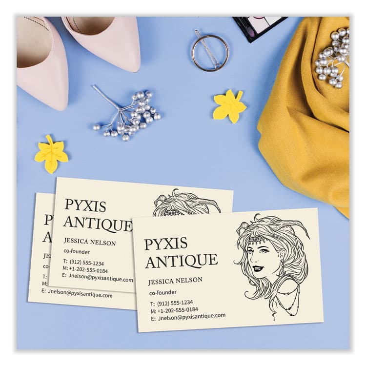 AVERY PRODUCTS CORPORATION Printable Microperforated Business Cards with Sure Feed Technology, Inkjet, 2 x 3.5, Ivory, 10/Sheet, 25 Sheets/Pack (AVE8376) thumbnail 2