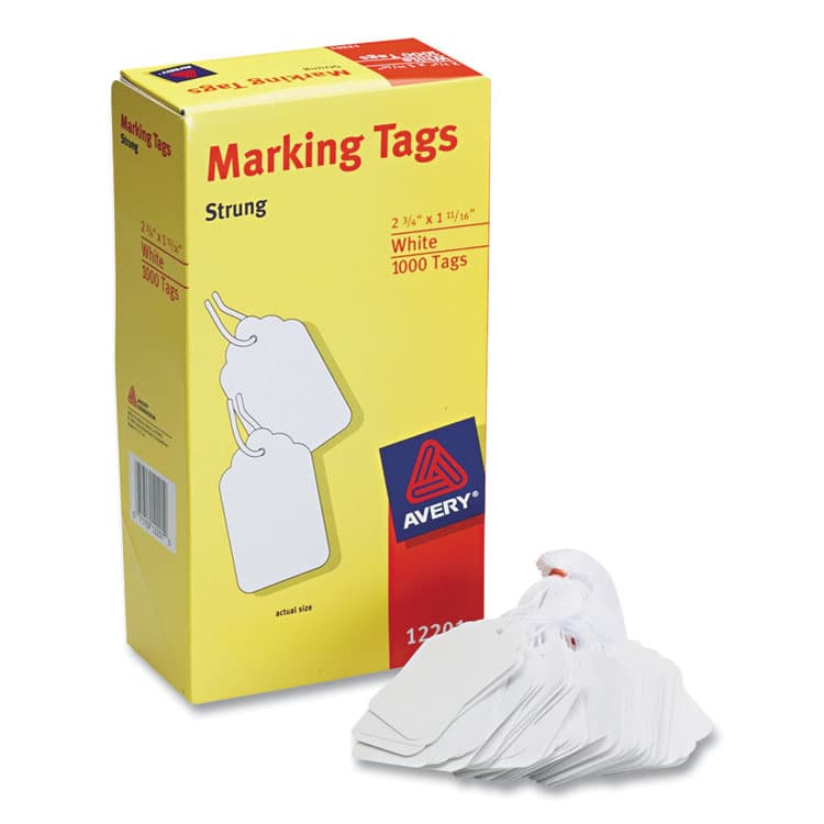 AVERY PRODUCTS CORPORATION Medium-Weight White Marking Tags, 2.75 x 1.69, 1,000/Box (AVE12201)