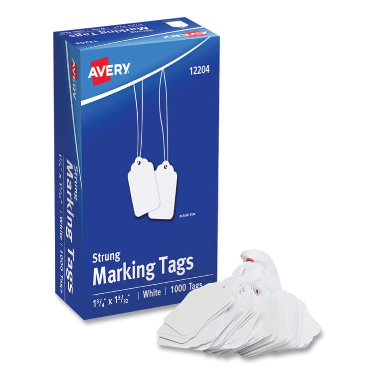 AVERY PRODUCTS CORPORATION Medium-Weight White Marking Tags, 1.75 x 1.09, 1,000/Box (AVE12204) thumbnail 2
