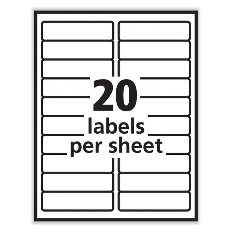 AVERY PRODUCTS CORPORATION Labels, Laser Printers, 1 x 4, White, 20/Sheet, 100 Sheets/Box (AVE30601) thumbnail 3