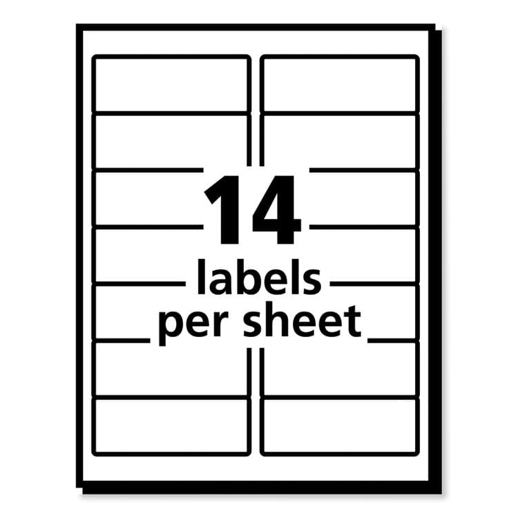 AVERY PRODUCTS CORPORATION Labels, Laser Printers, 1.33 x 4, White, 14/Sheet, 100 Sheets/Box (AVE30602) thumbnail 3