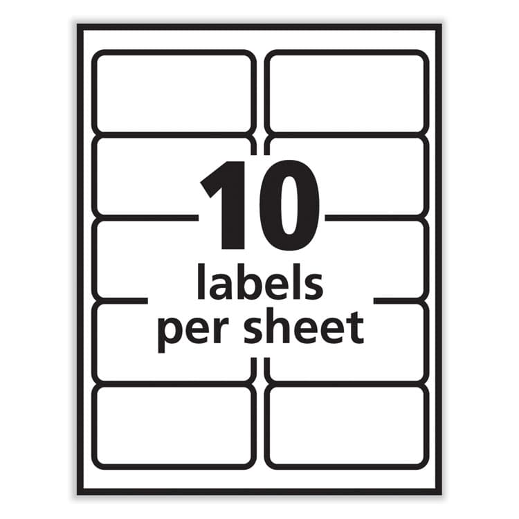 AVERY PRODUCTS CORPORATION Labels, Laser Printers, 2 x 4, White, 10/Sheet, 100 Sheets/Box (AVE30603) thumbnail 3
