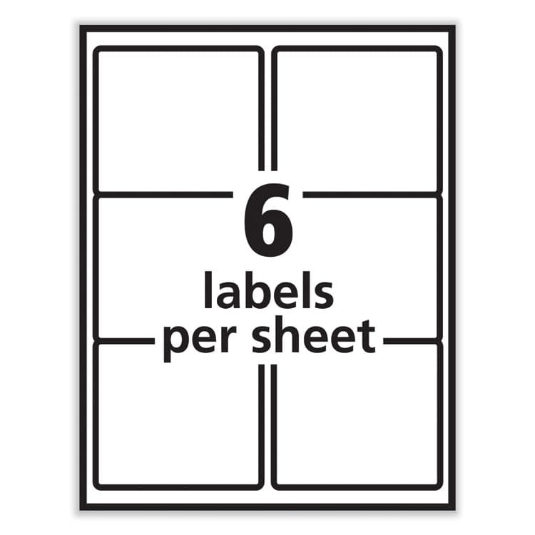 AVERY PRODUCTS CORPORATION Labels, Laser Printers, 3.33 x 4, White, 6/Sheet, 100 Sheets/Box (AVE30604) thumbnail 3