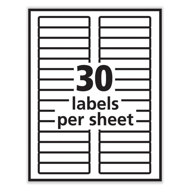 AVERY PRODUCTS CORPORATION Labels, 0.66 x 3.44, White, 30/Sheet, 50 Sheets/Box (AVE30632) thumbnail 3