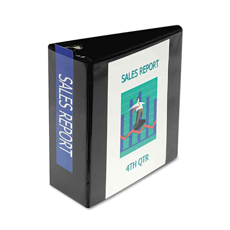 SAMSILL CORPORATION Nonstick D-Ring View Binder, 3 Rings, 5" Capacity, 11 x 8.5, Black (SAM16400) thumbnail 4