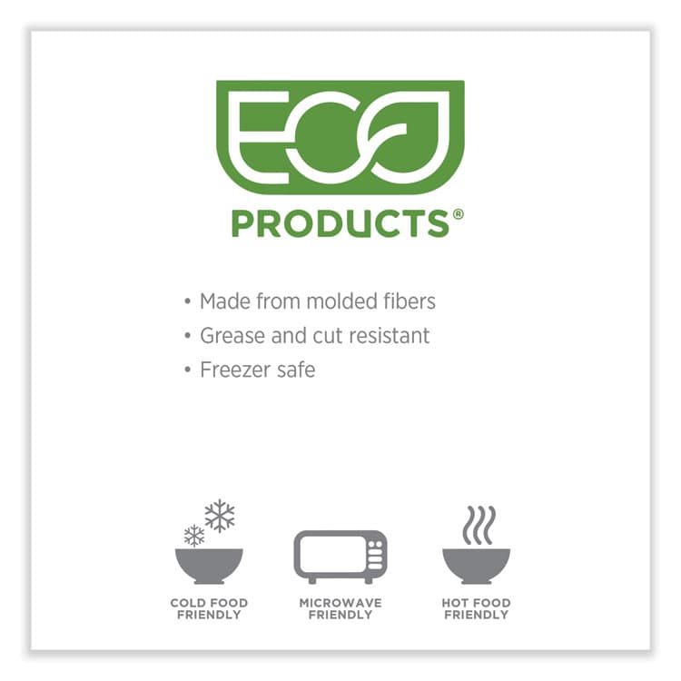 ECO-PRODUCTS,INC. WorldView Renewable Molded Fiber Containers, 10.47 x 10.47 x 1.76, White, 200/Carton (ECOEPSCRC107) thumbnail 2